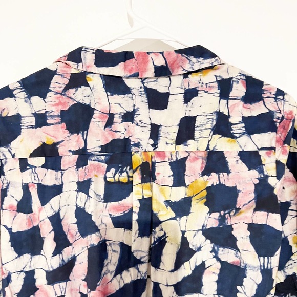 BUSAYO Collective Midi Shirtdress Front Button Closure Hi-Lo Hem Blue Size Small - Picture 5 of 11